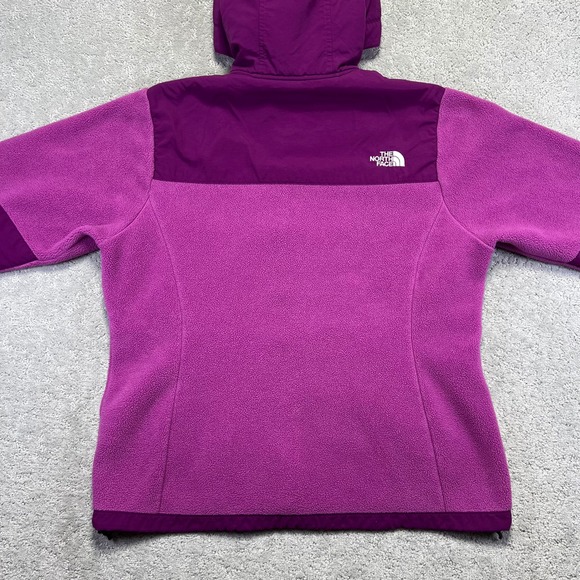 The North Face Denali Jacket Wmns XL Pink Purple Hooded Fleece Polartec Recycled - Picture 10 of 15